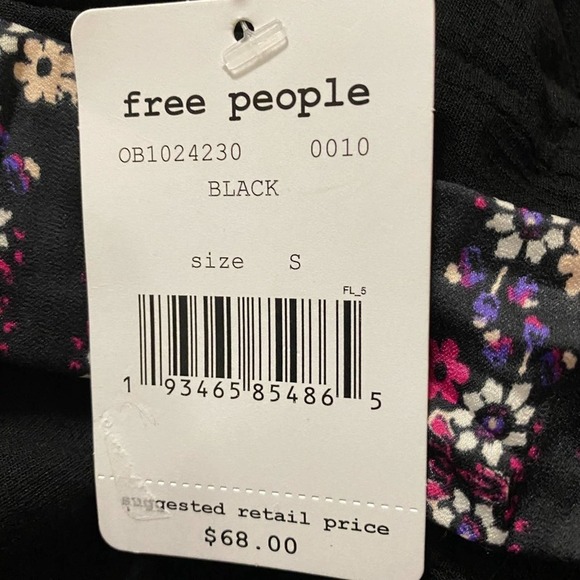 Free People Boho Black One Shoulder  with sash Top Small Cowgirl country - Picture 7 of 9